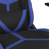 vidaXL Gaming-Stuhl mit Massage &amp; Fu&szlig;st&uuml;tze Schwarz &amp; Blau Kunstleder