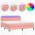 vidaXL Boxspringbett mit Matratze &amp; LED Rosa 180x200 cm Samt