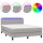 vidaXL Boxspringbett mit Matratze &amp; LED Hellgrau 140x190 cm Stoff