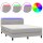 vidaXL Boxspringbett mit Matratze &amp; LED Hellgrau 140x190 cm Stoff