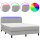 vidaXL Boxspringbett mit Matratze &amp; LED Hellgrau 140x190 cm Stoff