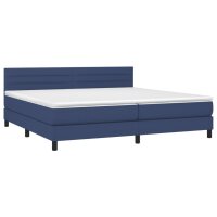 vidaXL Boxspringbett mit Matratze &amp; LED Blau 200x200 cm Stoff