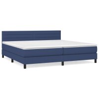 vidaXL Boxspringbett mit Matratze Blau 200x200 cm Stoff