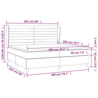 vidaXL Boxspringbett mit Matratze Blau 200x200 cm Stoff