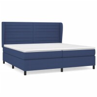 vidaXL Boxspringbett mit Matratze Blau 200x200 cm Stoff