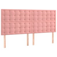 vidaXL Boxspringbett mit Matratze Rosa 180x200 cm Samt