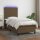 vidaXL Boxspringbett mit Matratze &amp; LED Dunkelbraun 100x200 cm Stoff