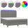 vidaXL Boxspringbett mit Matratze &amp; LED Dunkelgrau 180x200 cm Stoff