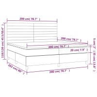 vidaXL Boxspringbett mit Matratze &amp; LED Dunkelbraun 200x200 cm Stoff