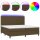 vidaXL Boxspringbett mit Matratze &amp; LED Dunkelbraun 200x200 cm Stoff