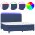 vidaXL Boxspringbett mit Matratze &amp; LED Blau 200x200 cm Stoff