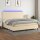 vidaXL Boxspringbett mit Matratze &amp; LED Creme 200x200 cm Stoff