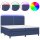 vidaXL Boxspringbett mit Matratze &amp; LED Blau 200x200 cm Stoff