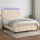 vidaXL Boxspringbett mit Matratze &amp; LED Creme 140x190 cm Stoff