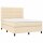 vidaXL Boxspringbett mit Matratze &amp; LED Creme 140x190 cm Stoff