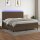 vidaXL Boxspringbett mit Matratze &amp; LED Dunkelbraun 200x200 cm Stoff