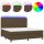 vidaXL Boxspringbett mit Matratze &amp; LED Dunkelbraun 200x200 cm Stoff