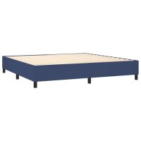 WOWONA Boxspringbett mit Matratze &amp; LED Blau 200x200 cm Stoff