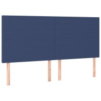 WOWONA Boxspringbett mit Matratze &amp; LED Blau 200x200 cm Stoff