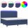 WOWONA Boxspringbett mit Matratze &amp; LED Blau 200x200 cm Stoff