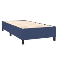 vidaXL Boxspringbett mit Matratze &amp; LED Blau 100x200 cm Stoff