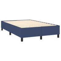 vidaXL Boxspringbett mit Matratze &amp; LED Blau 120x200 cm Stoff