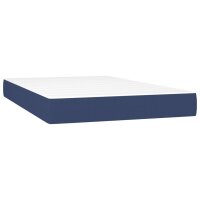 vidaXL Boxspringbett mit Matratze &amp; LED Blau 120x200 cm Stoff