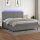 vidaXL Boxspringbett mit Matratze &amp; LED Dunkelgrau 200x200 cm Stoff