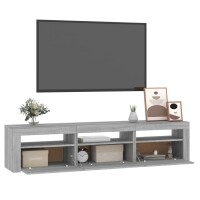 vidaXL TV-Schrank mit LED-Leuchten Grau Sonoma