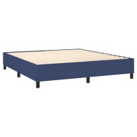 vidaXL Boxspringbett mit Matratze &amp; LED Blau 180x200 cm Stoff