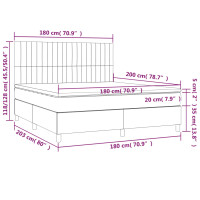 vidaXL Boxspringbett mit Matratze &amp; LED Blau 180x200 cm Stoff