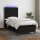 vidaXL Boxspringbett mit Matratze &amp; LED Schwarz 80x200 cm Stoff