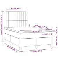 vidaXL Boxspringbett mit Matratze &amp; LED Blau 120x200 cm Stoff