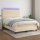 vidaXL Boxspringbett mit Matratze &amp; LED Creme 140x200 cm Stoff