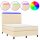 vidaXL Boxspringbett mit Matratze &amp; LED Creme 140x200 cm Stoff