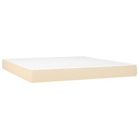 vidaXL Boxspringbett mit Matratze &amp; LED Creme 180x200 cm Stoff