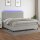 vidaXL Boxspringbett mit Matratze &amp; LED Hellgrau 200x200 cm Stoff