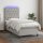 vidaXL Boxspringbett mit Matratze &amp; LED Hellgrau 90x200 cm Stoff