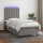 vidaXL Boxspringbett mit Matratze &amp; LED Dunkelgrau 80x200 cm Stoff