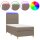 WOWONA Boxspringbett mit Matratze &amp; LED Taupe 80x200 cm Stoff