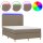 vidaXL Boxspringbett mit Matratze &amp; LED Taupe 140x200 cm Stoff