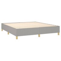 vidaXL Boxspringbett mit Matratze &amp; LED Hellgrau 180x200 cm Stoff