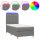 vidaXL Boxspringbett mit Matratze &amp; LED Dunkelgrau 80x200 cm Stoff