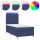 vidaXL Boxspringbett mit Matratze &amp; LED Blau 90x200 cm Stoff