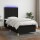 vidaXL Boxspringbett mit Matratze &amp; LED Schwarz 100x200 cm Stoff