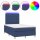 WOWONA Boxspringbett mit Matratze &amp; LED Blau 120x200 cm Stoff