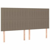 vidaXL Boxspringbett mit Matratze &amp; LED Taupe 200x200 cm Stoff