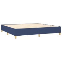 vidaXL Boxspringbett mit Matratze &amp; LED Blau 200x200 cm Stoff