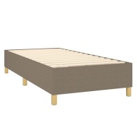 WOWONA Boxspringbett mit Matratze &amp; LED Taupe 80x200 cm Stoff