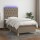 WOWONA Boxspringbett mit Matratze &amp; LED Taupe 80x200 cm Stoff